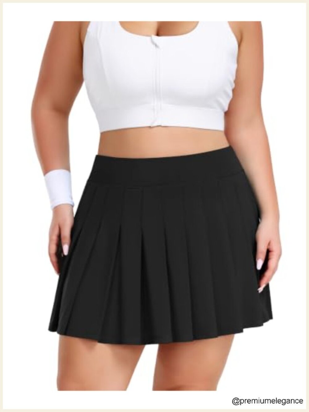 Plus Size Pleated Tennis Skort with Built-in Shorts & Pockets